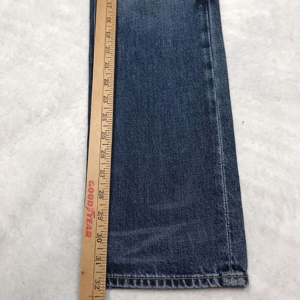 ABERCROMBIE & FITCH Jean Men 30x32 Button Fly Slim Straight Whisker Dark Wash